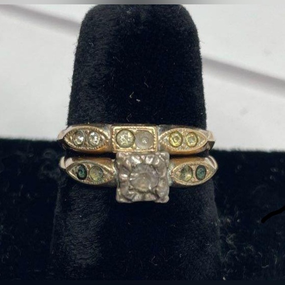 12k antique ring set - Picture 1 of 3